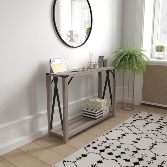 Gray Wash 2 Tier Entry Table