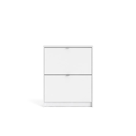 Bright 2 Drawer Shoe Cabinet, White