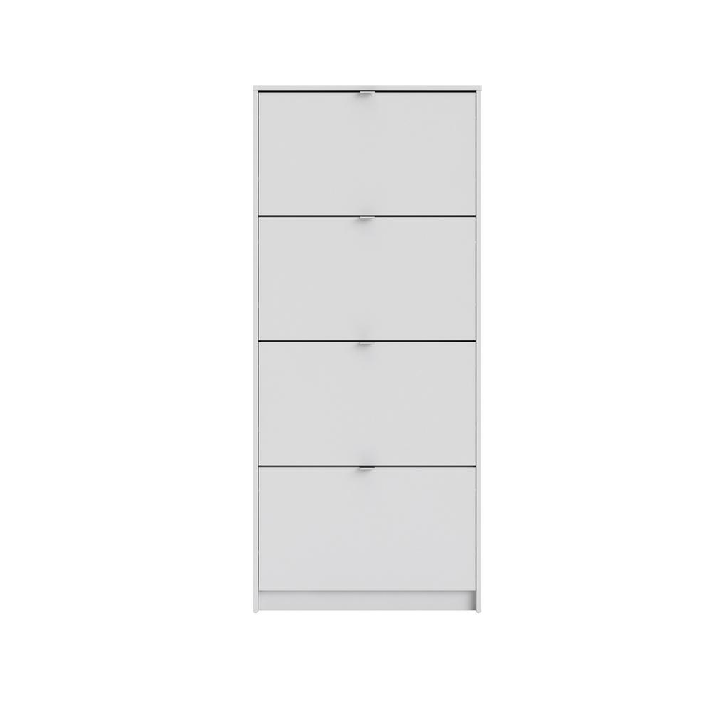 Bright 4 Drawer Shoe Cabinet, White