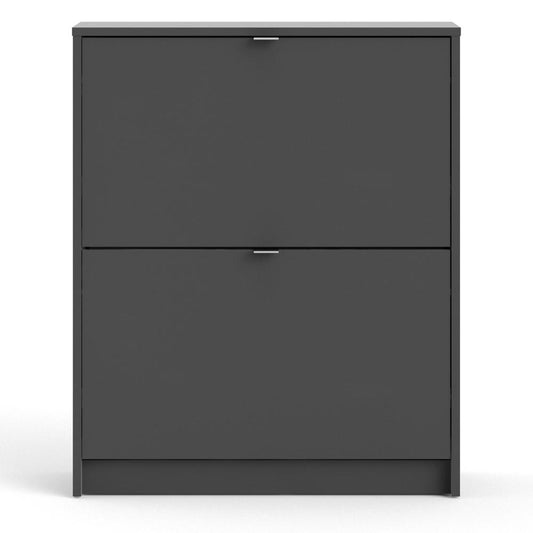 Bright 2 Drawer Shoe Cabinet, Black Lead