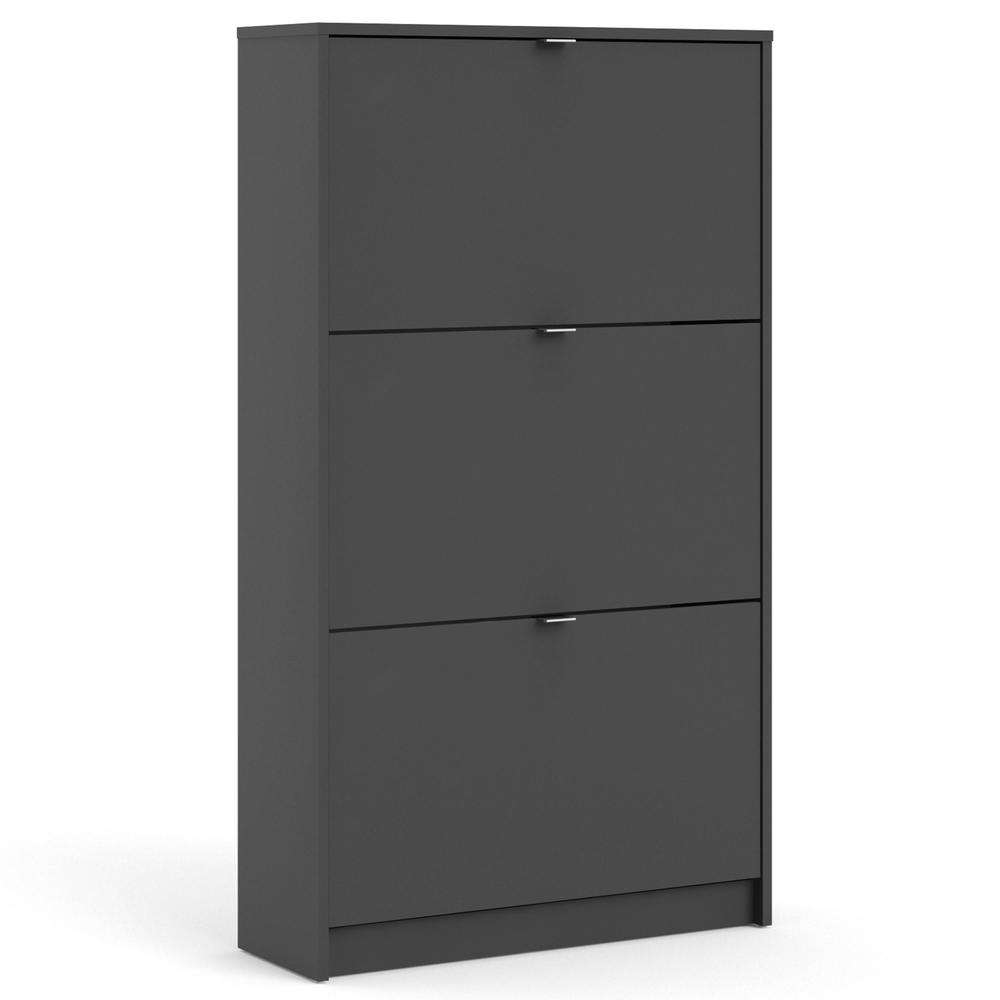 Bright 3 Drawer Shoe Cabinet, Black Lead