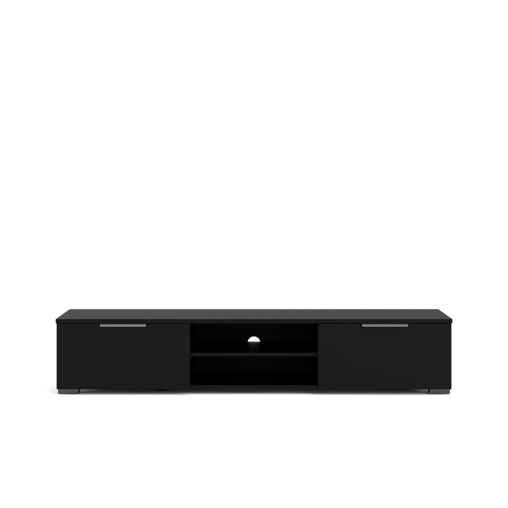 2 Drawer 2 Shelf TV Stand Black Matte