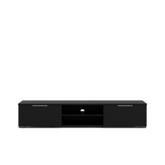 2 Drawer 2 Shelf TV Stand Black Matte