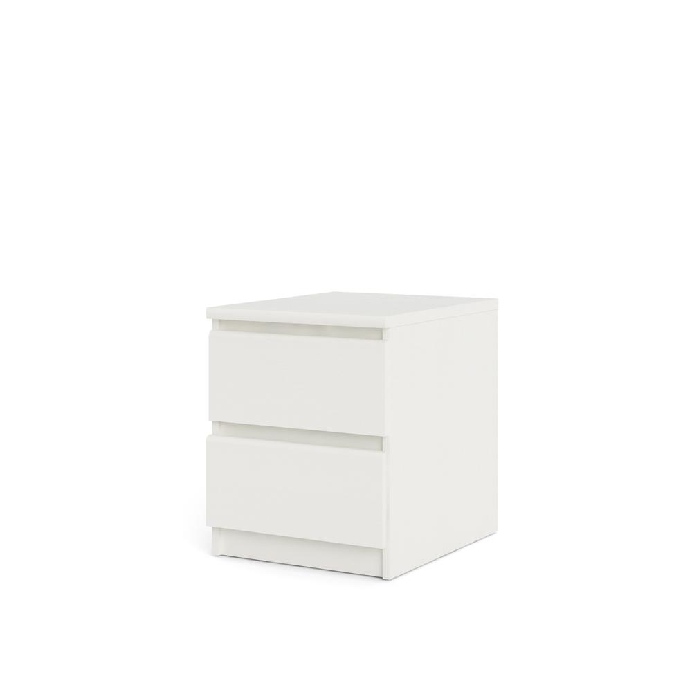 Scottsdale 2 Drawer Nightstand, White Wood Grain