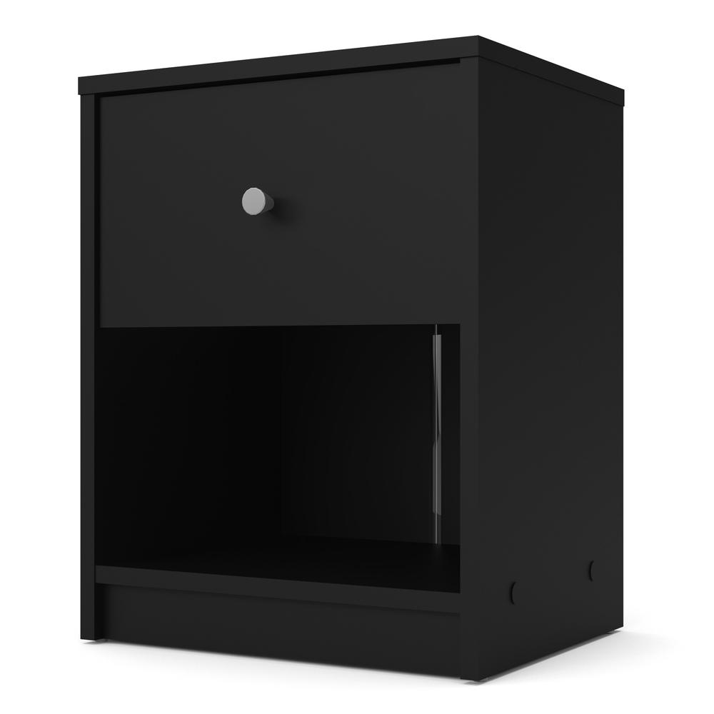 Portland 1 Drawer Nightstand, Black