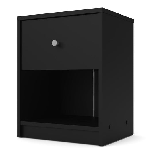 Portland 1 Drawer Nightstand, Black