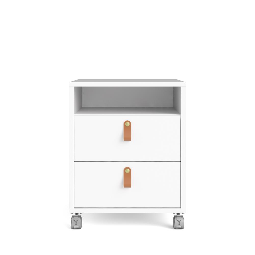 Winston 2 Drawer, 1 Shelf Mobile Cabinet, White