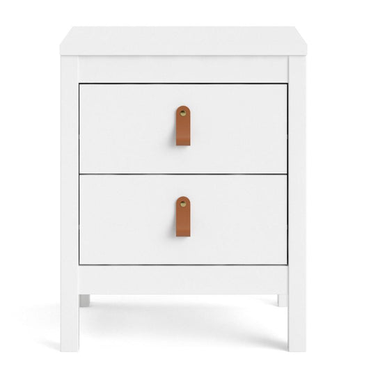 Madrid 2 Drawer Nightstand, White