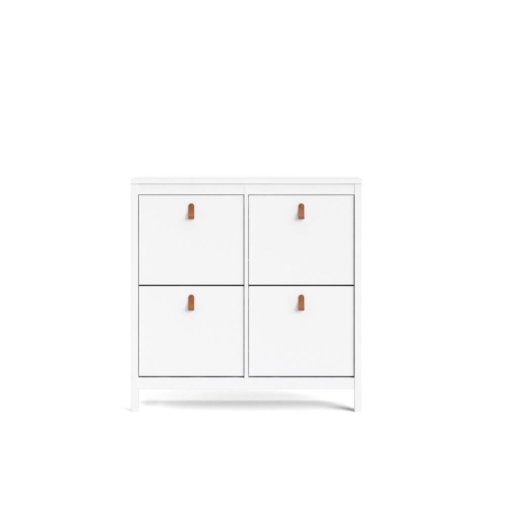 Madrid 4 Drawer Shoe Cabinet, White