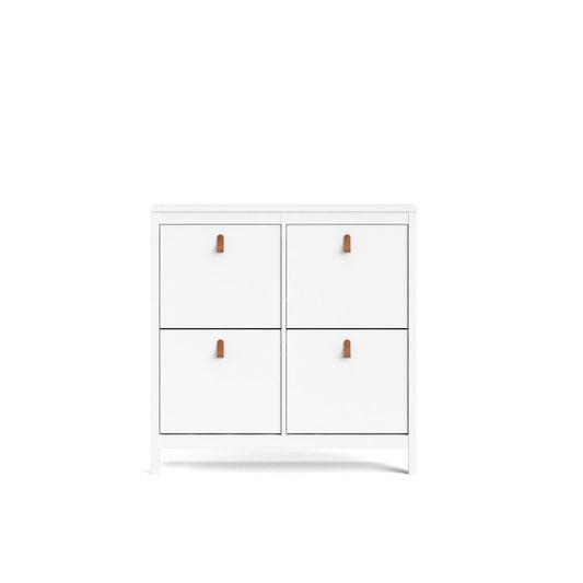 Madrid 4 Drawer Shoe Cabinet, White