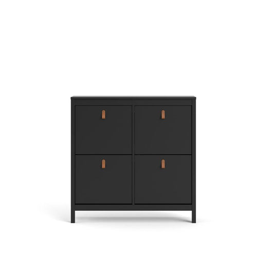 Madrid 4 Drawer Shoe Cabinet, Black Matte