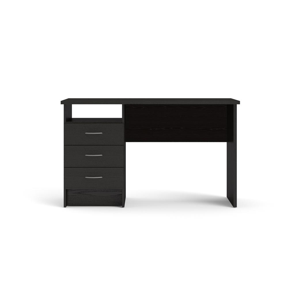 Whitman Desk with 3 Drawers, Black Woodgrain