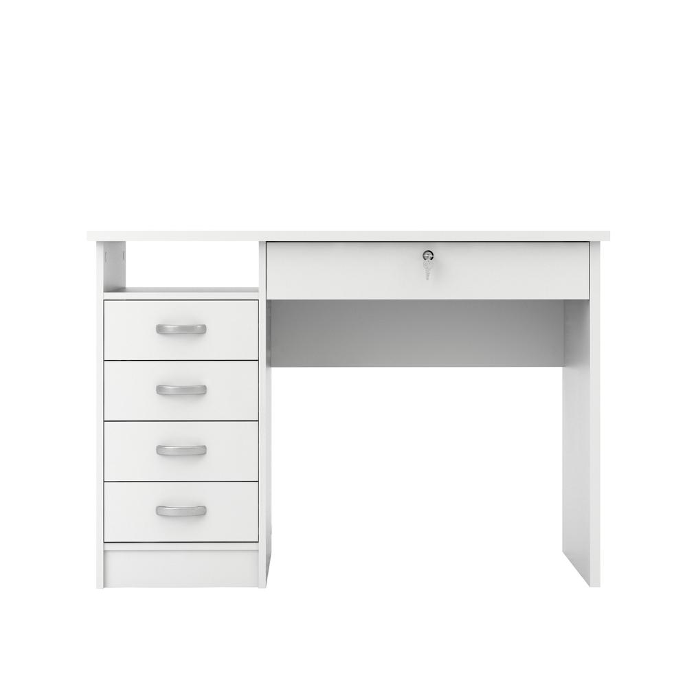 Walden Desk with 5 Drawers, White