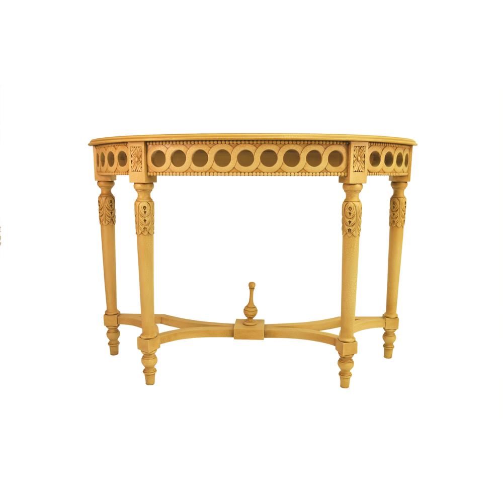 Neoclassical Demilune Console w/ Crackle Finish Table Top