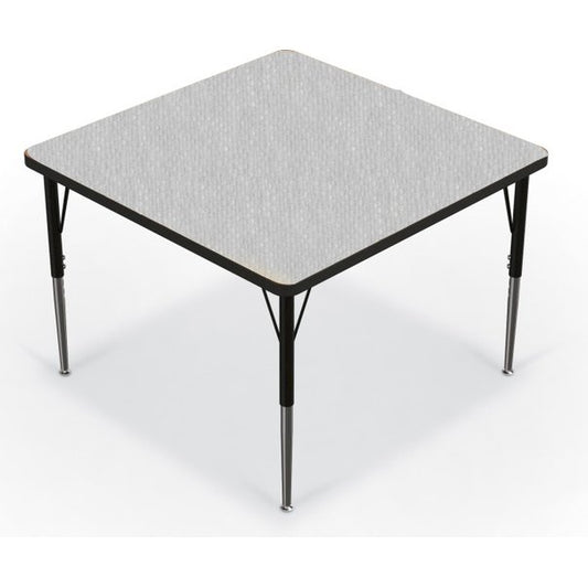 Activity Table - 36" Square - Gray Nebula Top Surface - Black Edgeband