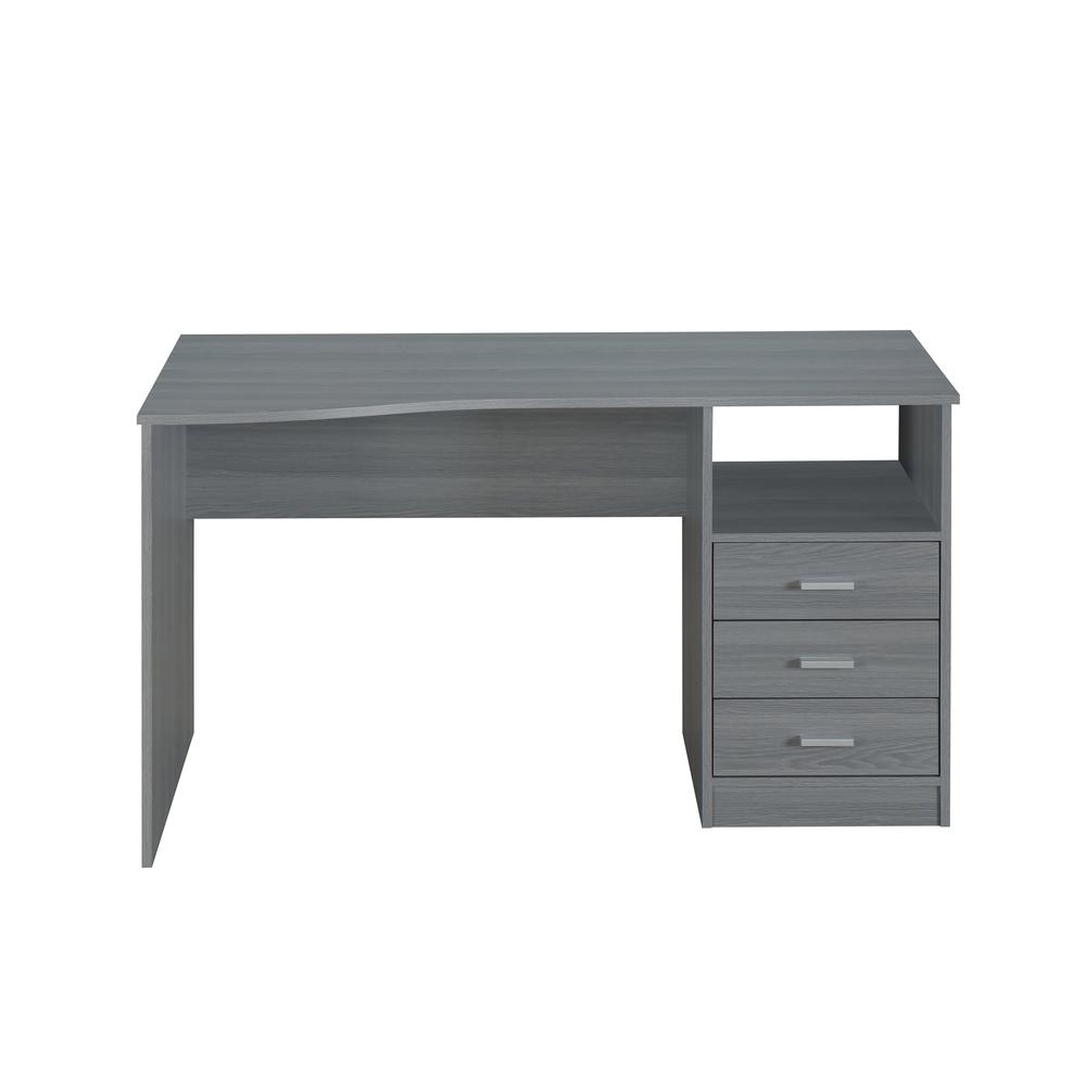 Classic Computer Desk with Multiple Drawers, Grey