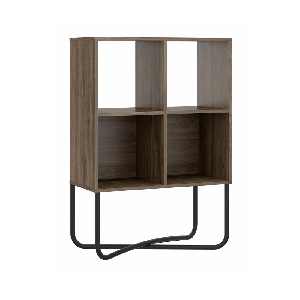 Techni Mobili Modern Geometric Bookcase, Walnut