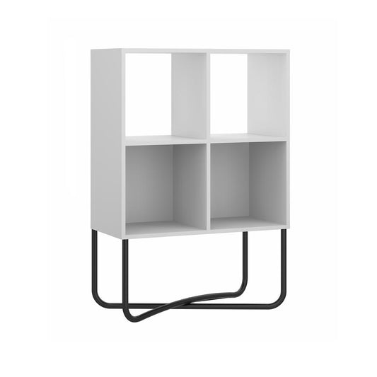 Techni Mobili Modern Geometric Bookcase, White