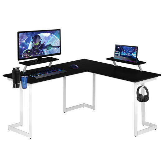 Techni Sport Warrior L-Shaped Gaming Desk, White