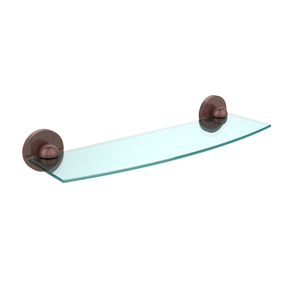 1033/18-CA Skyline Collection 18 Inch Glass Shelf, Antique Copper