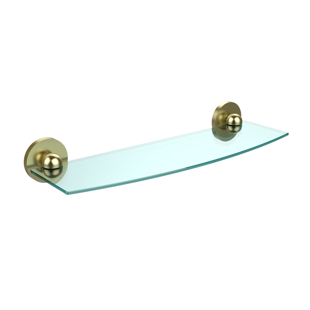 1033/18-SBR Skyline Collection 18 Inch Glass Shelf, Satin Brass