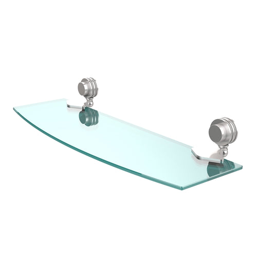 433D/18-SCH Venus Collection 18 Inch Glass Shelf with Dotted Accents, Satin Chrome