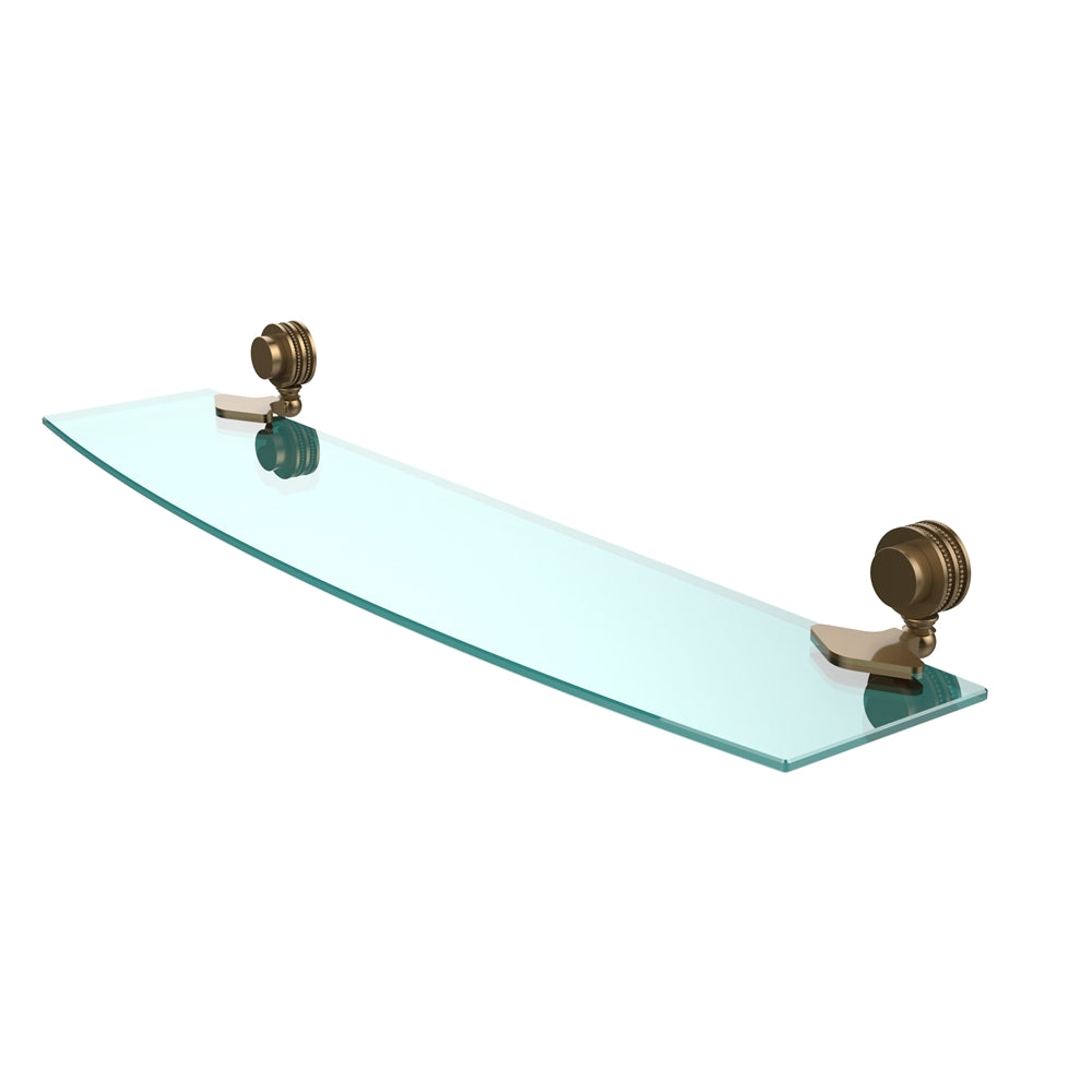 433D/24-BBR Venus Collection 24 Inch Glass Shelf with Dotted Accents, Brushed Bronze