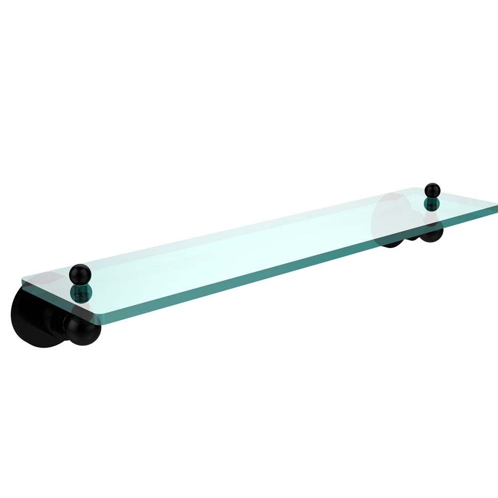 AP-1/22-BKM Astor Place 22 inch Glass Vanity Shelf with Beveled Edges, Matte Black