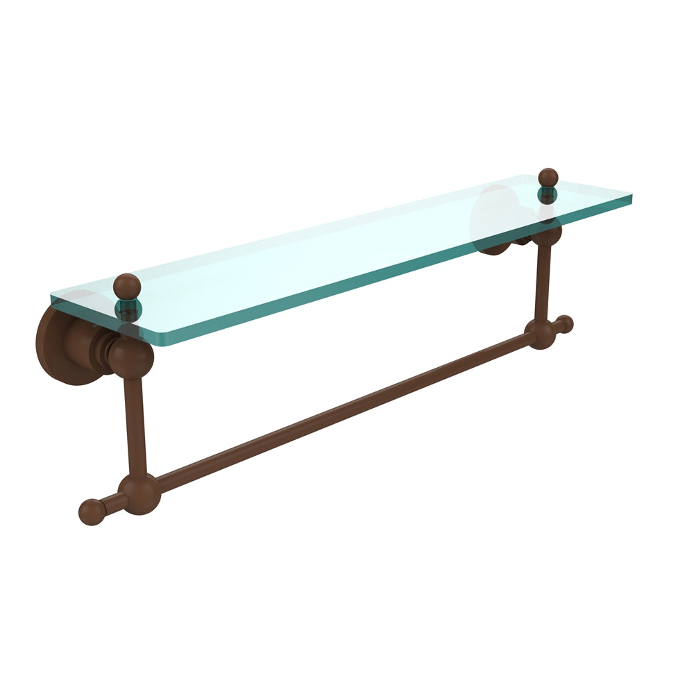 AP-1TB/22-ABZ Astor Place 22 Inch Glass Vanity Shelf with Integrated Towel Bar, Antique Bronze