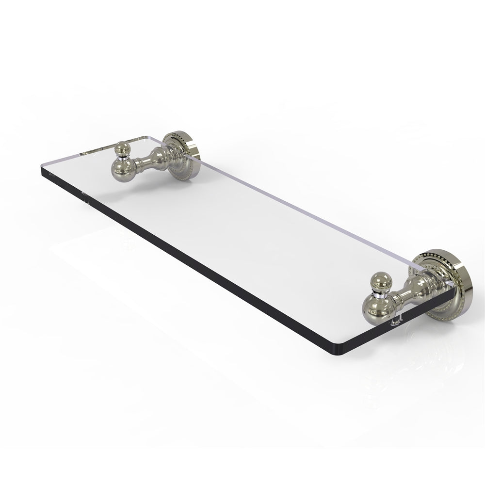 DT-1/16-PNI Dottingham Collection 16 Inch Single Glass Shelf, Polished Nickel