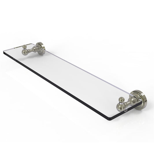 DT-1/22-PNI Dottingham Collection 22 inch Glass Vanity Shelf with Beveled Edges, Polished Nickel