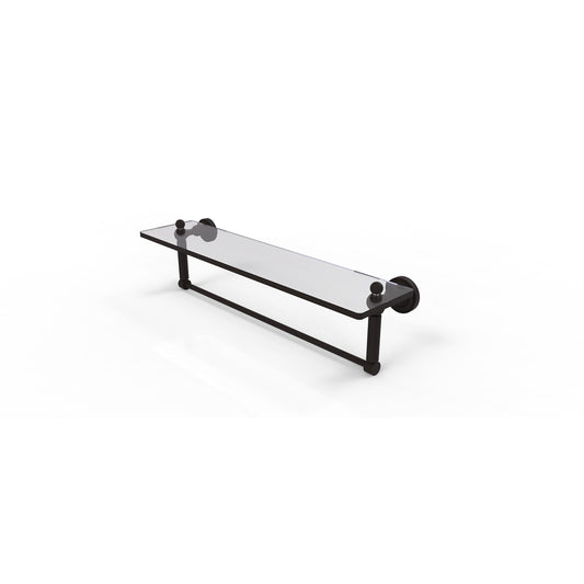 DT-1TB/22-ORB Dottingham 22 Inch Glass Vanity Shelf with Integrated Towel Bar, Oil Rubbed Bronze