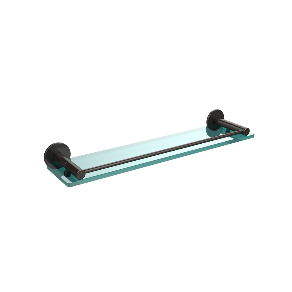 FR-1/22G-ORB Fresno Collection 22 Inch Glass Shelf with Vanity Rail, Oil Rubbed Bronze