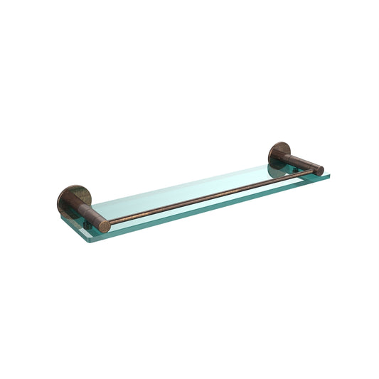 FR-1/22G-VB Fresno Collection 22 Inch Glass Shelf with Vanity Rail, Venetian Bronze