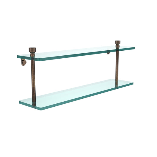 FT-2/22-VB Foxtrot Collection 22 Inch Two Tiered Glass Shelf, Venetian Bronze