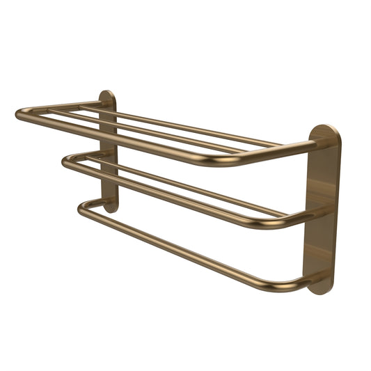 HTL-3-BBR Three Tier Hotel Style Towel Shelf with Drying Rack, Brushed Bronze