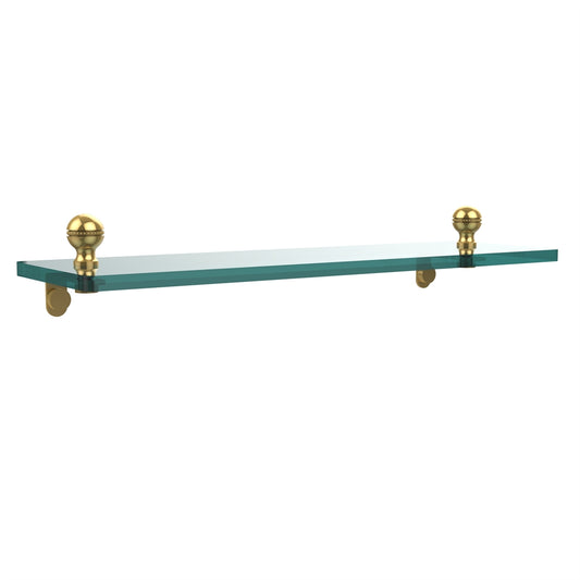 MA-1/16-PB Mambo 16 Inch Glass Vanity Shelf with Beveled Edges, Polished Brass