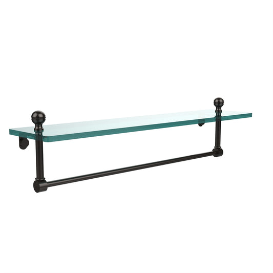 MA-1/22TB-ORB Mambo 22 Inch Glass Vanity Shelf with Integrated Towel Bar, Oil Rubbed Bronze