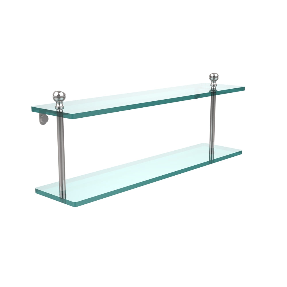 MA-2/22-PC Mambo Collection 22 Inch Two Tiered Glass Shelf, Polished Chrome