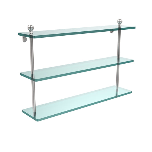 MA-5/22-PC Mambo Collection 22 Inch Triple Tiered Glass Shelf, Polished Chrome