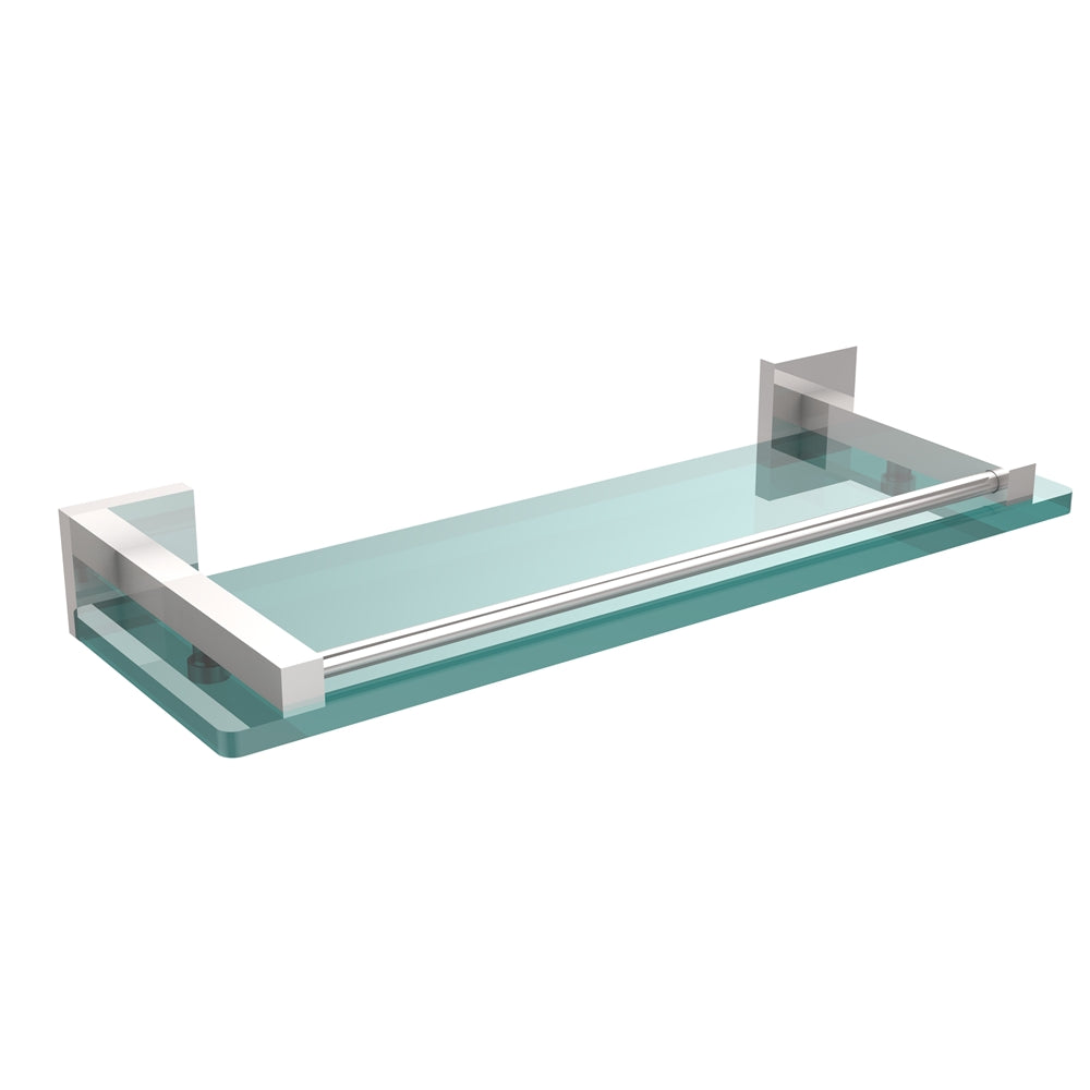 MT-1-16-GAL-PC Montero Collection 16 Inch Glass Shelf with Gallery Rail, Polished Chrome