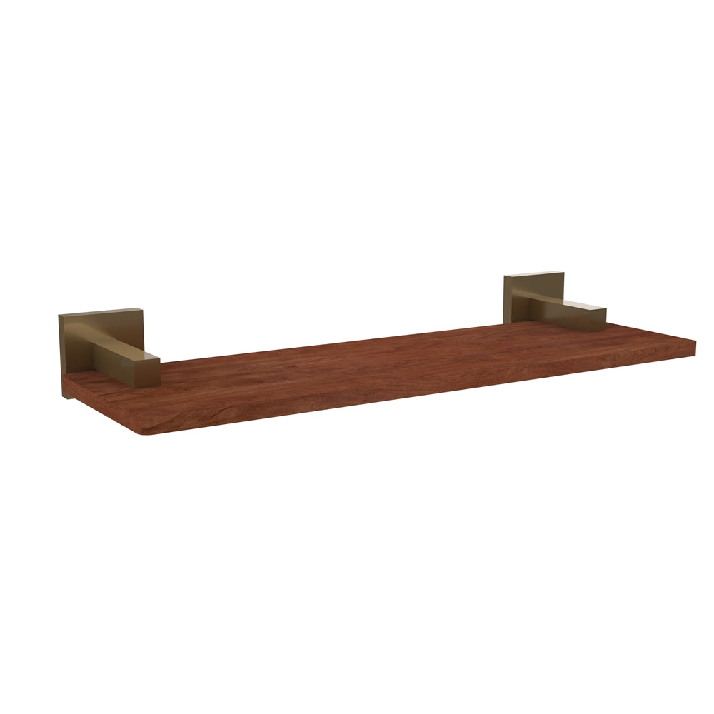 MT-1-16-IRW-BBR Montero Collection 16 Inch Solid IPE Ironwood Shelf, Brushed Bronze