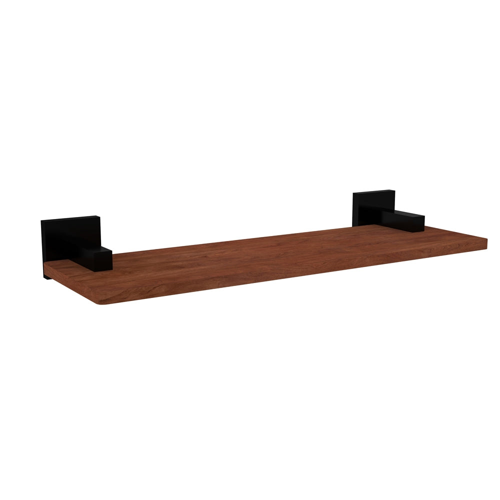 MT-1-16-IRW-BKM Montero Collection 16 Inch Solid IPE Ironwood Shelf, Matte Black