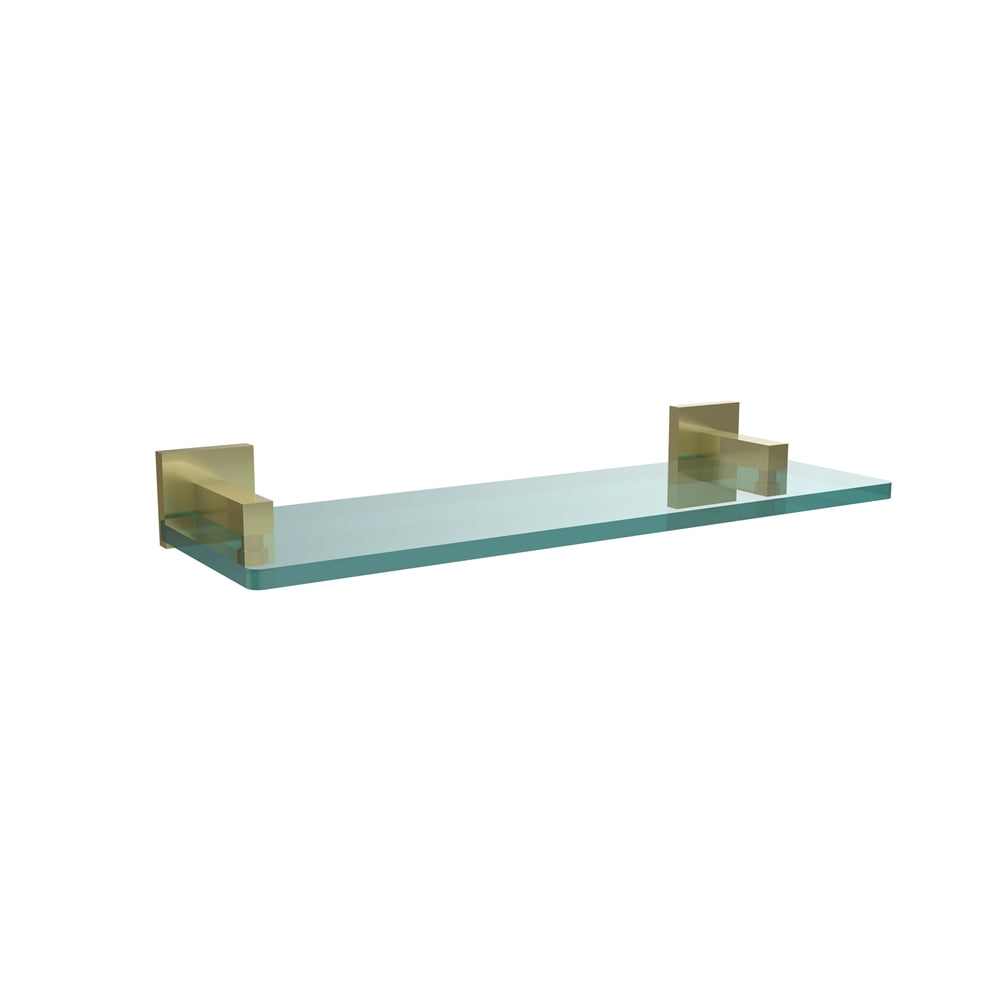 MT-1-16-SBR Montero Collection 16 Inch Glass Vanity Shelf with Beveled Edges, Satin Brass