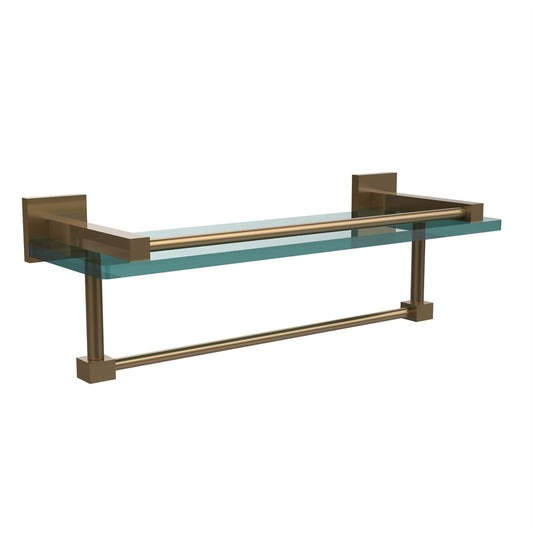 MT-1-16TB-GAL-BBR Montero Collection 16 Inch Gallery Glass Shelf with Towel Bar, Brushed Bronze