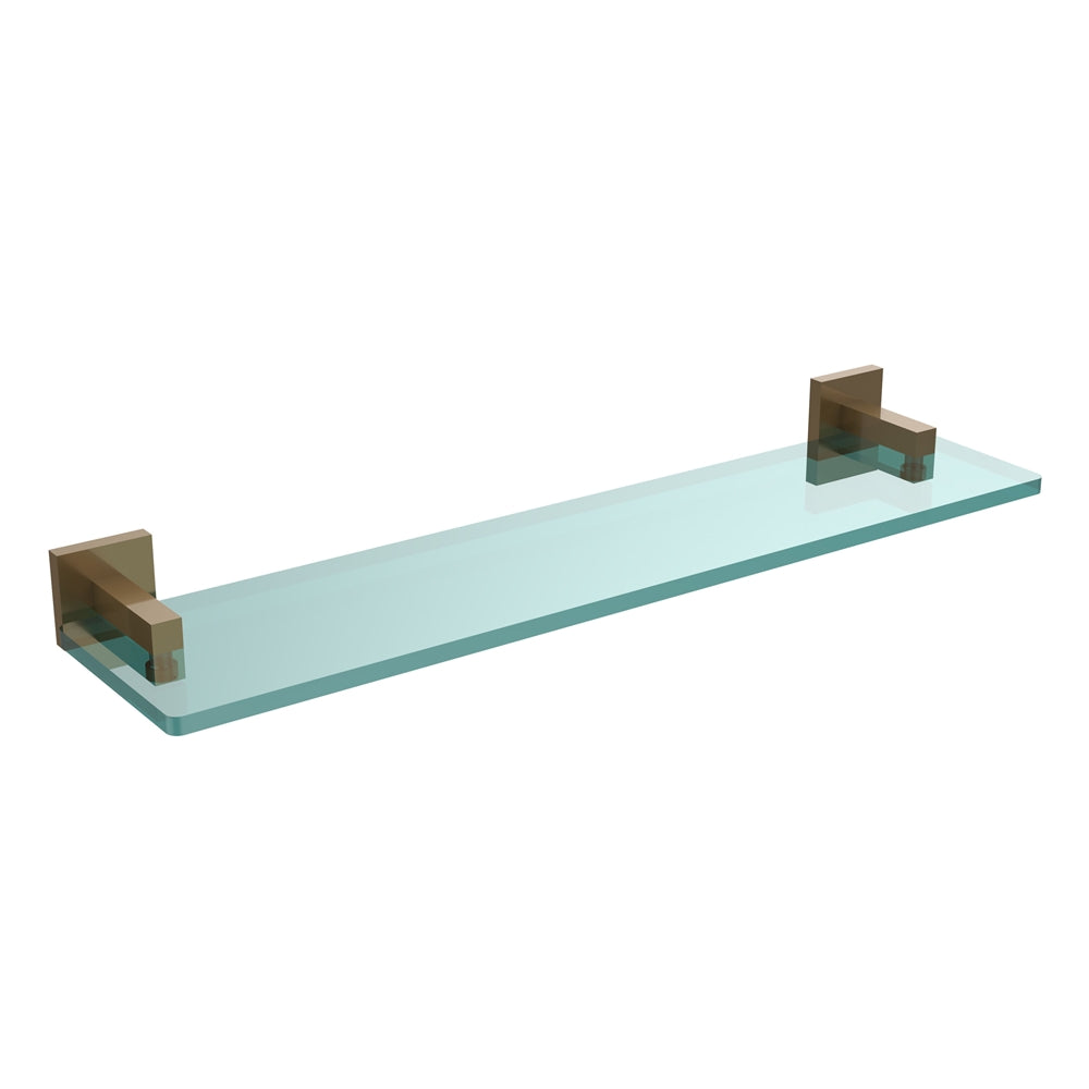 MT-1-22-BBR Montero Collection 22 Inch Glass Vanity Shelf with Beveled Edges, Brushed Bronze