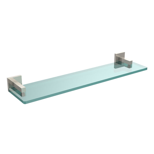 MT-1-22-PNI Montero Collection 22 Inch Glass Vanity Shelf with Beveled Edges, Polished Nickel