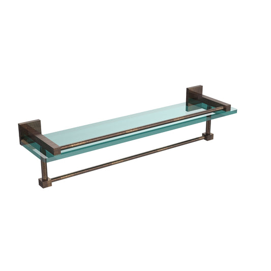 MT-1-22TB-GAL-VB Montero Collection 22 Inch Gallery Glass Shelf with Towel Bar, Venetian Bronze