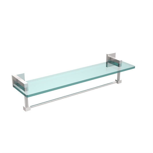 MT-1-22TB-PC Montero Collection 22 Inch Glass Vanity Shelf with Integrated Towel Bar, Polished Chrome