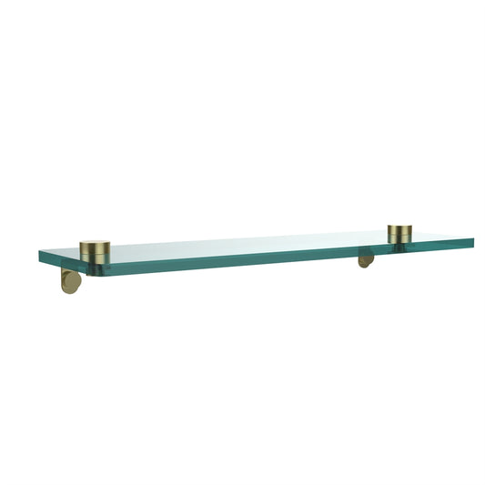 NS-1/16-SBR 16 Inch Glass Vanity Shelf with Beveled Edges, Satin Brass